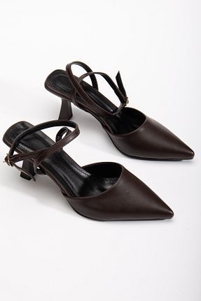 کفش پاشنه بلند کلاسیک قهوه ای زنانه چرم لاکی Entella Store - کد 929604415