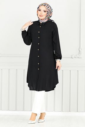 تونیک حجاب مشکی زنانه ویسکون ModaMerve - کد 931674726