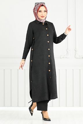 ست بالاتنه و پائین تنه مشکی زنانه بافتنی ModaMerve - کد 932186497