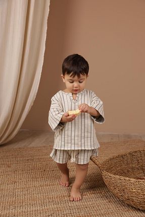 ست بالاتنه و پائین تنه بژ بچه گانه بافت OhlalaKoala - کد 920750047