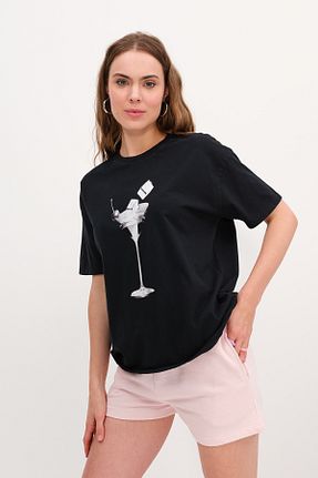 تیشرت طوسی زنانه رگولار Addax - کد 931680762