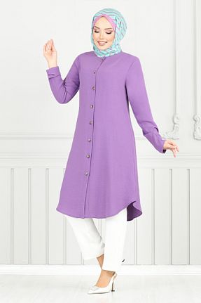 تونیک حجاب بنفش زنانه بافتنی ModaMerve - کد 931678525