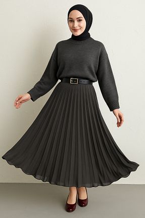 دامن قهوه ای زنانه ساده RESSHO - کد 931704775
