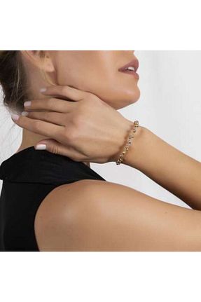 دستبند نقره طلائی زنانه 925 عیار Tesbihane - کد 81817208