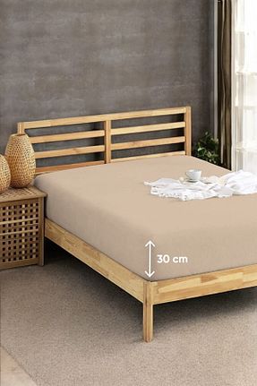 ست ملحفه دونفره بژ کش دار pepuza - کد 921370564