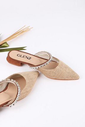صندل خاکی زنانه پاشنه تخت Glenz - کد 719169505