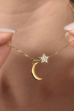 گردنبند نقره طلائی زنانه 925 عیار Nox Jewelry - کد 931505041