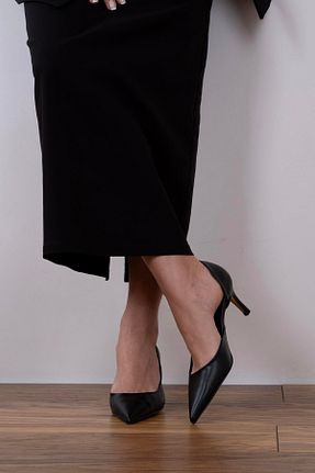 کفش پاشنه بلند کلاسیک مشکی زنانه چرم sovrana - کد 931774871
