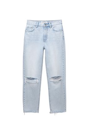 شلوار جین آبی زنانه رگولار Pull & Bear - کد 931825561
