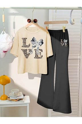 ست بالاتنه و پائین تنه بژ بچه گانه بافت MORNİNG KİDS - کد 931875590