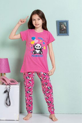 ست لباس راحتی صورتی بچه گانه چاپی elmas kids - کد 932627681