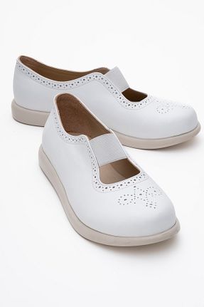 بابت سفید زنانه چرم خالص luvishoes - کد 931882679