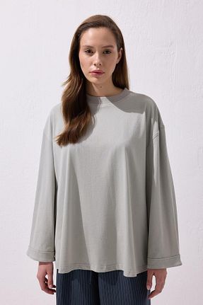 بلوز طوسی زنانه ساده KADRİYE BAŞTÜRK - کد 931881719