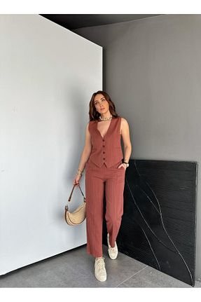 ست بالاتنه و پائین تنه نارنجی زنانه بافتنی Zerrincan Giyim - کد 931885420