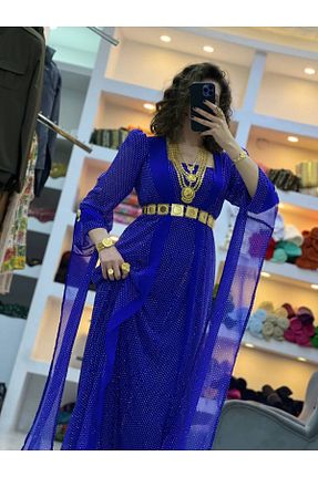 لباس مجلسی و فارغ التحصیلی آبی زنانه شیفون SOLİN YÖRESEL - کد 931902702