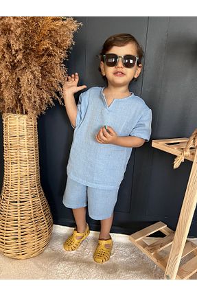 ست نوزادی آبی بچه گانه پنبه ای BAHNUR - کد 932634676