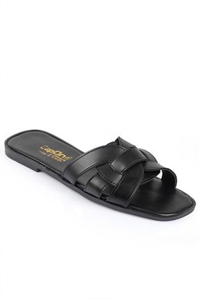 دمپائی مشکی زنانه چرم مصنوعی Capone Outfitters - کد 48354439