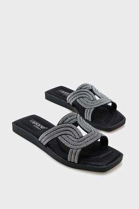 دمپائی مشکی زنانه چرم مصنوعی Capone Outfitters - کد 816373956