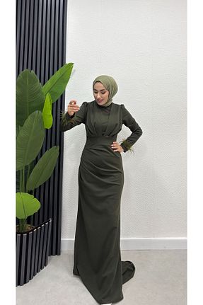 لباس فارغ التحصیلی حجاب خاکی زنانه یقه ایستاده moda zeynaa - کد 931900737