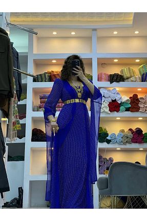 لباس مجلسی و فارغ التحصیلی آبی زنانه شیفون SOLİN YÖRESEL - کد 931902702