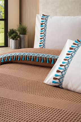 پیکه و ست پیکه دونفره قهوه ای پنبه ای Sevim - کد 931894104