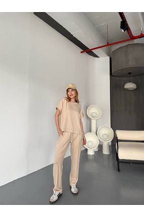 ست بالاتنه و پائین تنه بژ زنانه بافتنی Cappmoda - کد 933203483