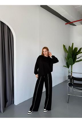 ست بالاتنه و پائین تنه مشکی زنانه بافتنی Cappmoda - کد 933203617