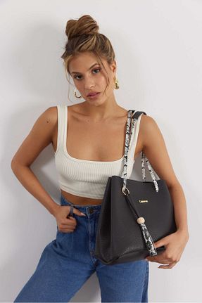 کیف دوشی مشکی زنانه چرم مصنوعی Capone Outfitters - کد 43784100