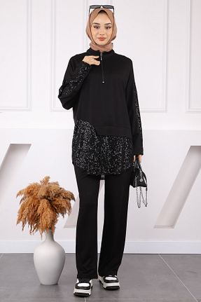 ست بالاتنه و پائین تنه حجاب مشکی زنانه رگولار İmajButik - کد 931956486