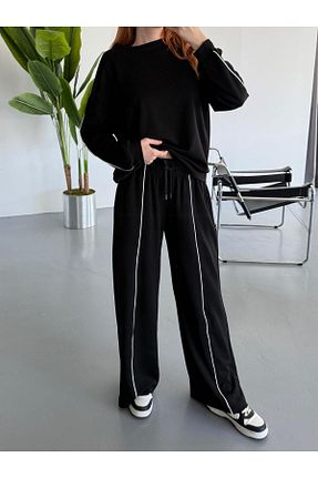 ست بالاتنه و پائین تنه مشکی زنانه بافتنی Cappmoda - کد 933203617