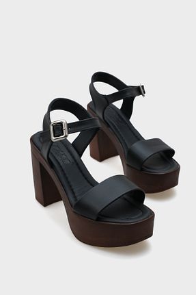 صندل مشکی زنانه پاشنه پلتفرم Capone Outfitters - کد 899328200