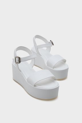 صندل سفید زنانه پاشنه پر Capone Outfitters - کد 904430608