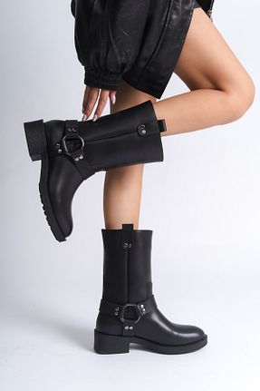 بوت / نیم بوت مشکی زنانه چرم مصنوعی Capone Outfitters - کد 872374938
