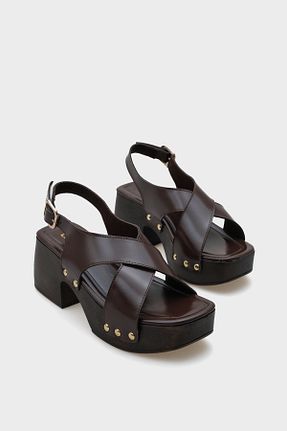 صندل قهوه ای زنانه پاشنه پلتفرم Capone Outfitters - کد 900162308