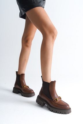 بوت / نیم بوت قهوه ای زنانه چرم مصنوعی Capone Outfitters - کد 856272223