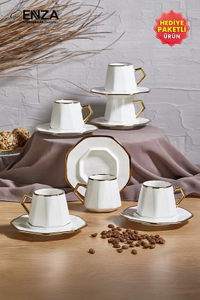 فنجان قهوه سفید 6 نفره Enza - کد 901434977