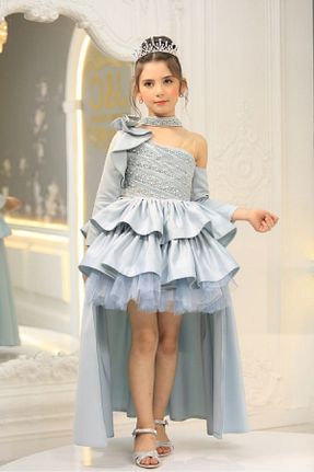 لباس مجلسی و فارغ التحصیلی نباتی بچه گانه ساتن Ribbon kids - کد 932649065