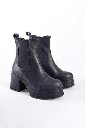 بوت / نیم بوت مشکی زنانه چرم خالص Capone Outfitters - کد 867377584