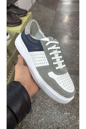 کفش اسنیکر سفید مردانه چرم اصل Greyybull Shoes - کد 931991011