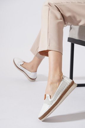 بابت سفید زنانه چرم خالص Moda Pie - کد 815981124