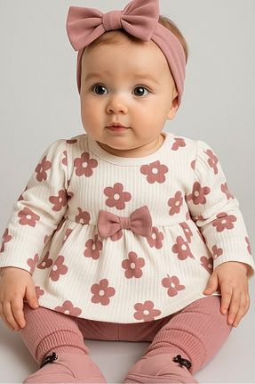 ست نوزادی صورتی بچه گانه پنبه ای bebekyol - کد 903564962