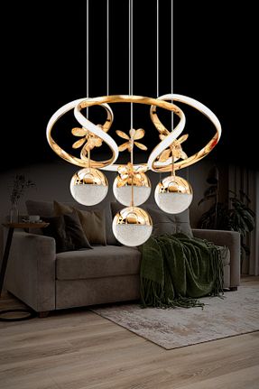 لوستر زرد پلاستیک Luna Lighting - کد 79878773