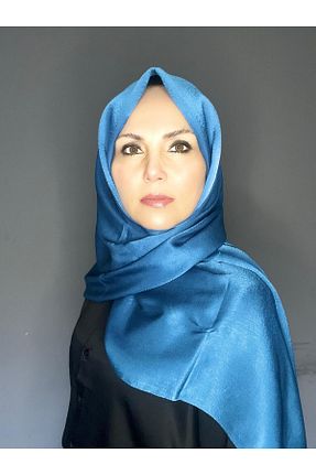 شال فیروزه ای زنانه شیفون The Message - کد 932028058