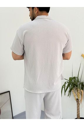 پیراهن طوسی مردانه اورسایز Combineman35 - کد 932035930