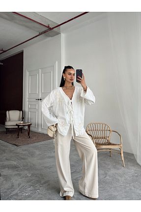 ست بالاتنه و پائین تنه نباتی زنانه بافت mydukkan.co - کد 932035720