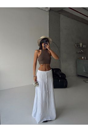 دامن سفید زنانه ساده mydukkan.co - کد 932037966