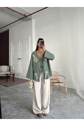 ست بالاتنه و پائین تنه سبز زنانه بافت mydukkan.co - کد 932035702