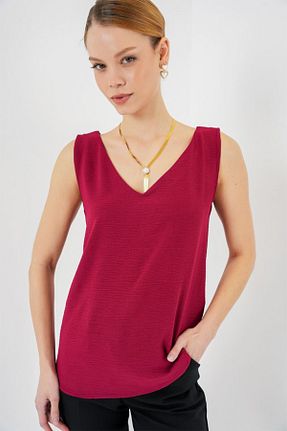 بلوز زرشکی زنانه ساده 1001moda - کد 933135888