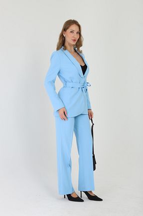 ست بالاتنه و پائین تنه آبی زنانه بافتنی Milamia - کد 932050285