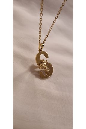 گردنبند استیل ( فولاد ) زرد زنانه استیل (فولاد) AKSESUARIM - کد 932060204